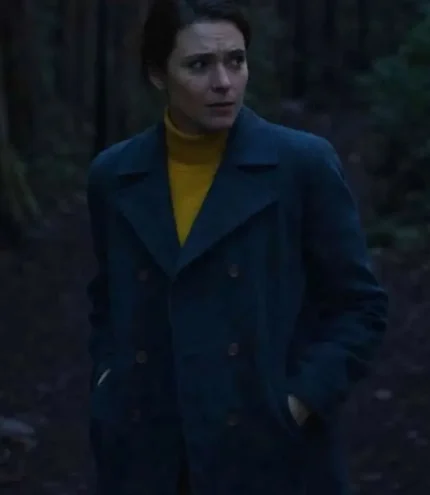 Elizabeth Olsen Eternity 2026 Joan Blue Wool Coat