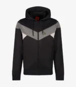 Unisex Emmerdale August 2025 Grey Chest Panel LUKE 1977 Black Baldur Zipper Hoodie