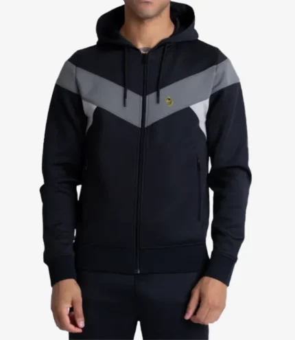 Emmerdale August 2025 Grey Chest Panel LUKE 1977 Black Baldur Zipper Hoodie