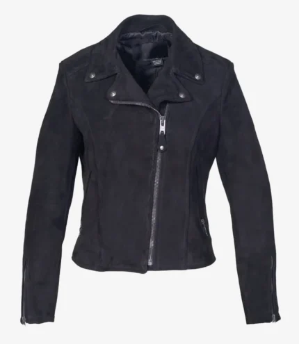 Women's Fitted Suede Motorcycle Jacket