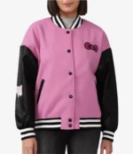 Unisex Hello Kitty Pink & Black Varsity Bomber Jacket