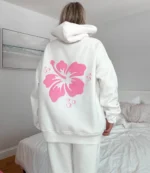 Hibiscus Flower White Hoodie