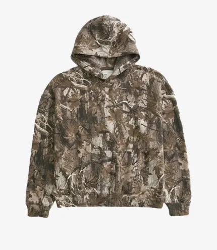 Unisex Hollister Camo Boxy Grey Hoodie Pullover Style
