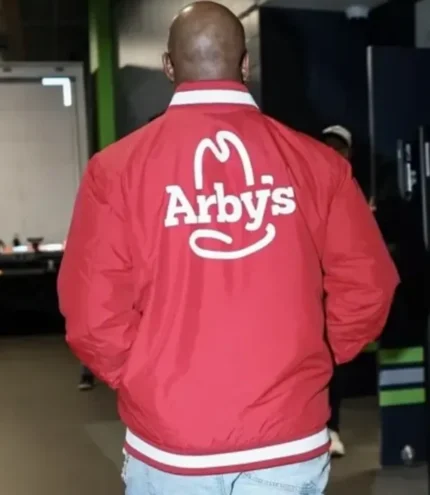 Kenneth Walker Arby’s Red Varsity Bomber Jacket