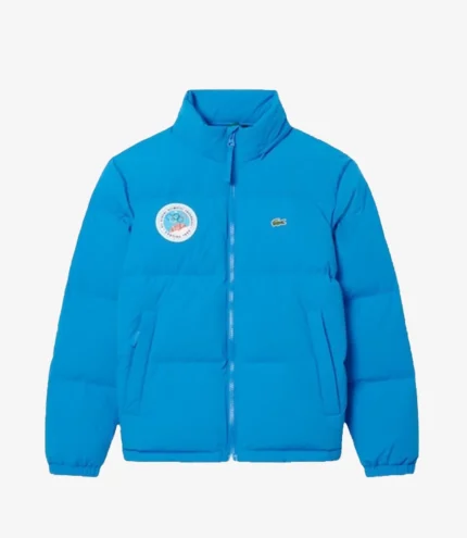 Lacoste x Olympic Heritage Cortina d’Ampezzo 1956 Collection Mens Blue Full Zip Puffer Jacket