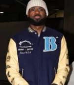 Unisex LeBron James Motown Records Blue & Beige Wool Varsity Jacket