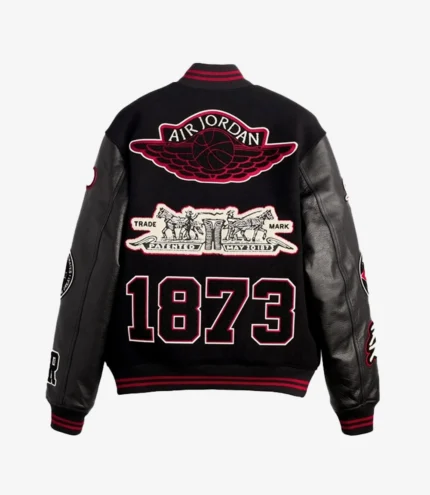 Levi’s x Jordan 2026 Black Varsity Jacket Wool With Leather Sleeves