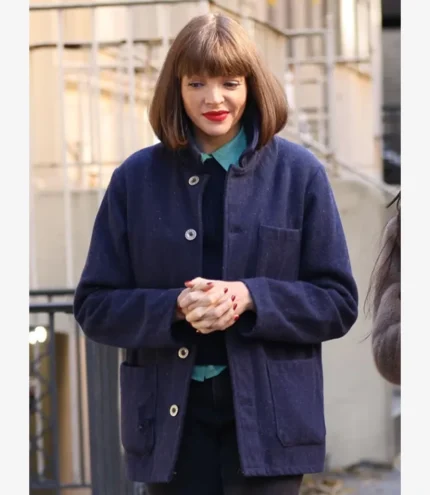 Unisex Madison Fortune Tv Series Elsbeth 2025 Nicole LaLiberte Blue Wool Jacket