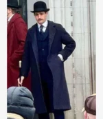 Unisex Max Irons Tv-Series Young Sherlock 2026 Mycroft Holmes Black Wool Coat