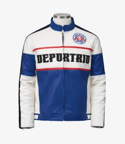 Unisex Micah Richards 2025 Baller League UK 2025 Final Four Red Blue White Leather Varsity Patch Logo Jacket