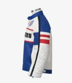 Micah Richards 2025 Baller League UK 2025 Final Four Red Blue White Leather Varsity Patch Logo Jacket For Unisex