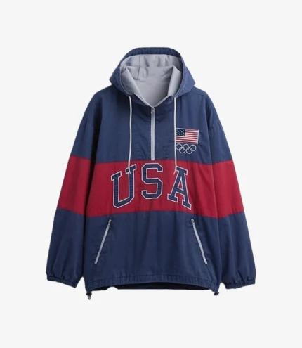 Unisex Milano Cortina 2026 Winter Olympics Gap Team USA Navy Oversized Anorak Jacket