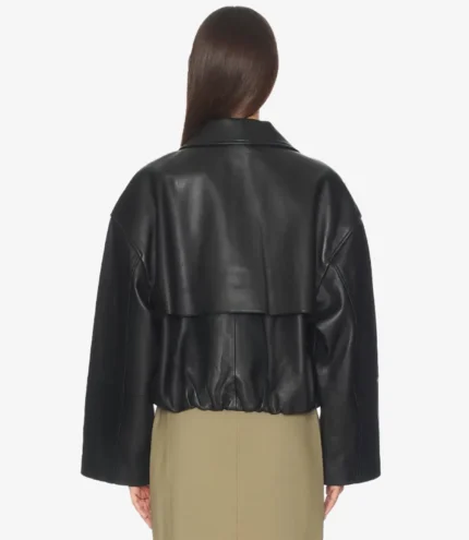 Millie Oversized Black Leather Jacket
