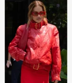 New York City Rita Ora Red Quilted Leather Jacket