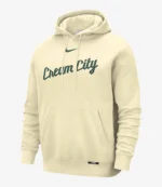 Unisex Nike Milwaukee Bucks City Edition Basketball Club Pullover Fleece Hoodie