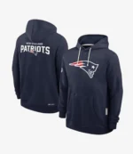 Nike Navy Blue New England Patriots 2025 Sideline Club Pullover Fleece Hoodie For Men & Women