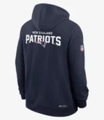 Nike Navy Blue New England Patriots 2025 Sideline Club Pullover Fleece Hoodie For Unisex