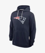 Nike Navy Blue New England Patriots 2025 Sideline Club Pullover Fleece Hoodie