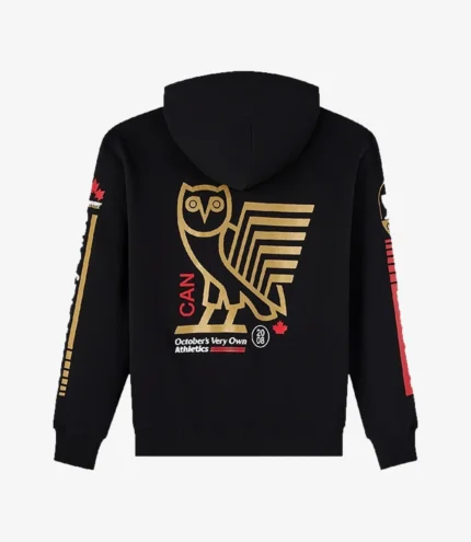 OVO Hockey Canada Black & White Pullover Fleece Hoodie