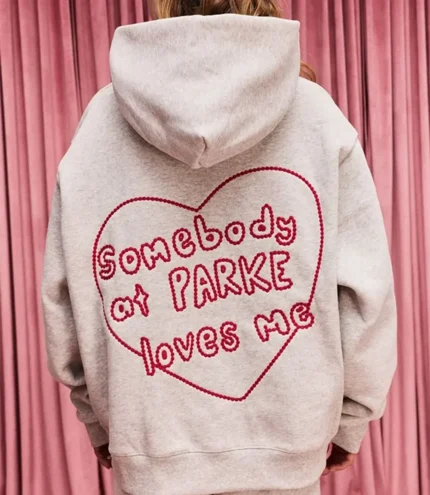 Parke Drop Valentines 2026 Somebody At Parke Loves Me Hoodie in Grey