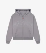 Unisex Parke Monochrome Varsity Fleece Zip-Up Light Blue & Grey Hoodie 2026