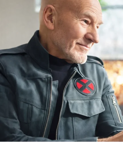 Patrick Stewart Avengers Doomsday Professor Charles Xavier Black Leather Jacket