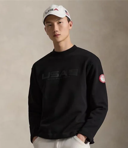 Unisex Polo Ralph Lauren 2026 Team USA Winter Olympics Black Fleece Mockneck Sweatshirt
