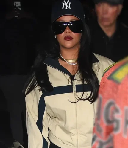 Saturday Night Live S51 Rihanna Cream and Navy Blue Track Jacket For Men & Women