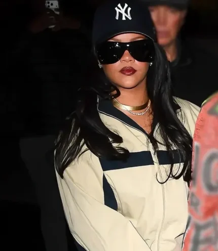 Saturday Night Live S51 Rihanna Cream and Navy Blue Track Jacket