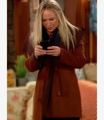 Unisex Sharon Case The Young and the Restless Sharon Newman Brown Trench Wool Coat