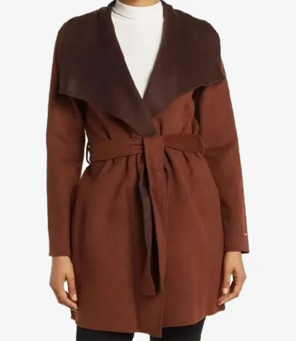 Sharon Case The Young and the Restless Sharon Newman Brown Trench Wool Coat