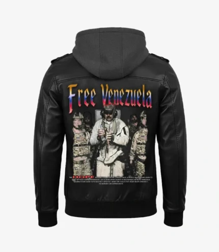 Shop Free Venezuela Black Leather Biker Jacket