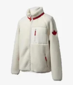 Unisex Team Canada Heated Rivalry Shane Hollander White Sherpa Fleece Jacket
