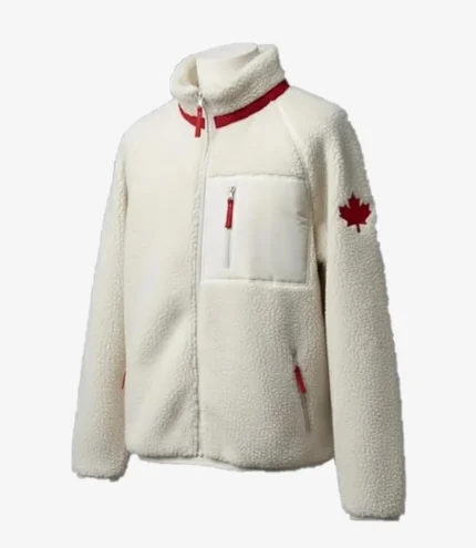 Unisex Team Canada Heated Rivalry Shane Hollander White Sherpa Fleece Jacket