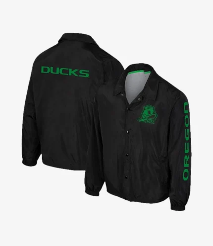 Unisex The Wild Collective Black Oregon Ducks Coaches Full-Snap Jacket