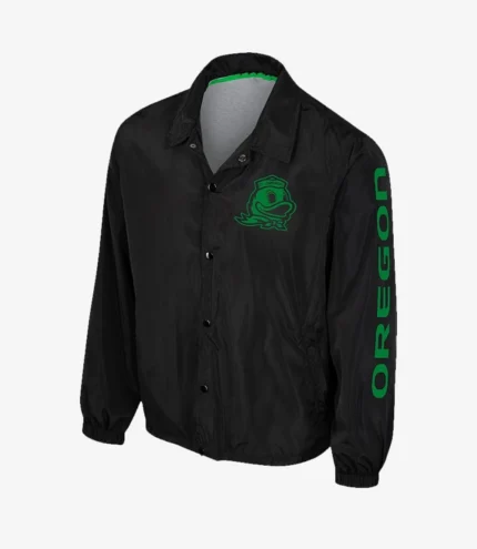 The Wild Collective Black Oregon Ducks Coaches Full-Snap Jacket