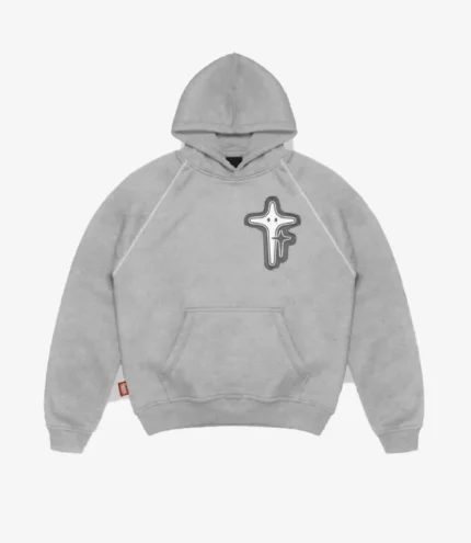 Tymlus Starzy Grey Fleece Hoodie For Unisex