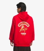 Adidas Black Fleece Unisex Pullover Hoodie in Red- LNY SS26 For Unisex