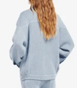 Can This Love Be Translated Hyunri Blue Contrast Stitch Denim-effect Jacket For Unisex