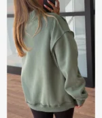 Dilly Dally Mock Neck Olive Sweatshirt For Unisex