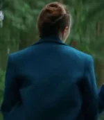 Elizabeth Olsen Eternity 2026 Joan Blue Wool Coat For Women