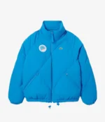 Lacoste x Olympic Heritage Cortina d’Ampezzo 1956 Collection Blue Puffer Jacket with Hood For Unisex