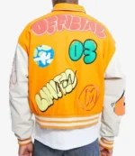 Limited Edition Graffiti White and Yellow Varsity Jacket
