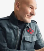 Patrick Stewart Avengers Doomsday Professor Charles Xavier Black Leather Jacket For Unisex