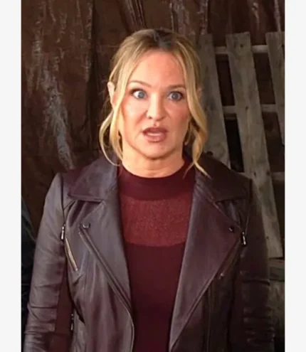 Sharon Case TV Series The Young and the Restless 2025 Sharon Collins Leather Jacket