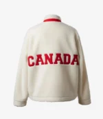 Team Canada Heated Rivalry Shane Hollander White Sherpa Fleece Jacket