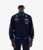 Williams F1 Team Navy Varsity Jacket by New Era x Atlassian For Unisex