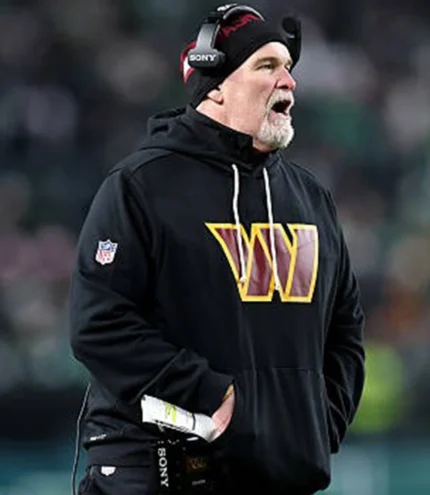 Unisex Washington Commanders Coach Dan Quinn 2025-26 Nike Sideline Pullover Black Fleece Hoodie