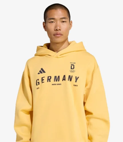 Winter Olympics 2026 Adidas Team Germany Fleece Pullover Hoodie In Yellow