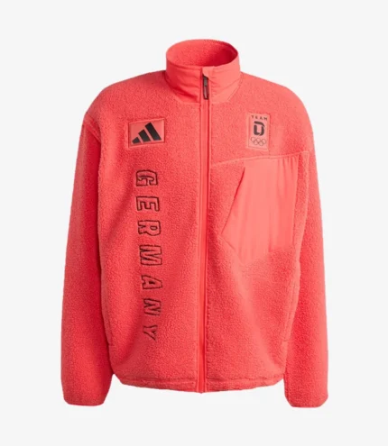 Unisex Winter Olympics 2026 Adidas Team Germany Red Sherpa Fleece Jacket